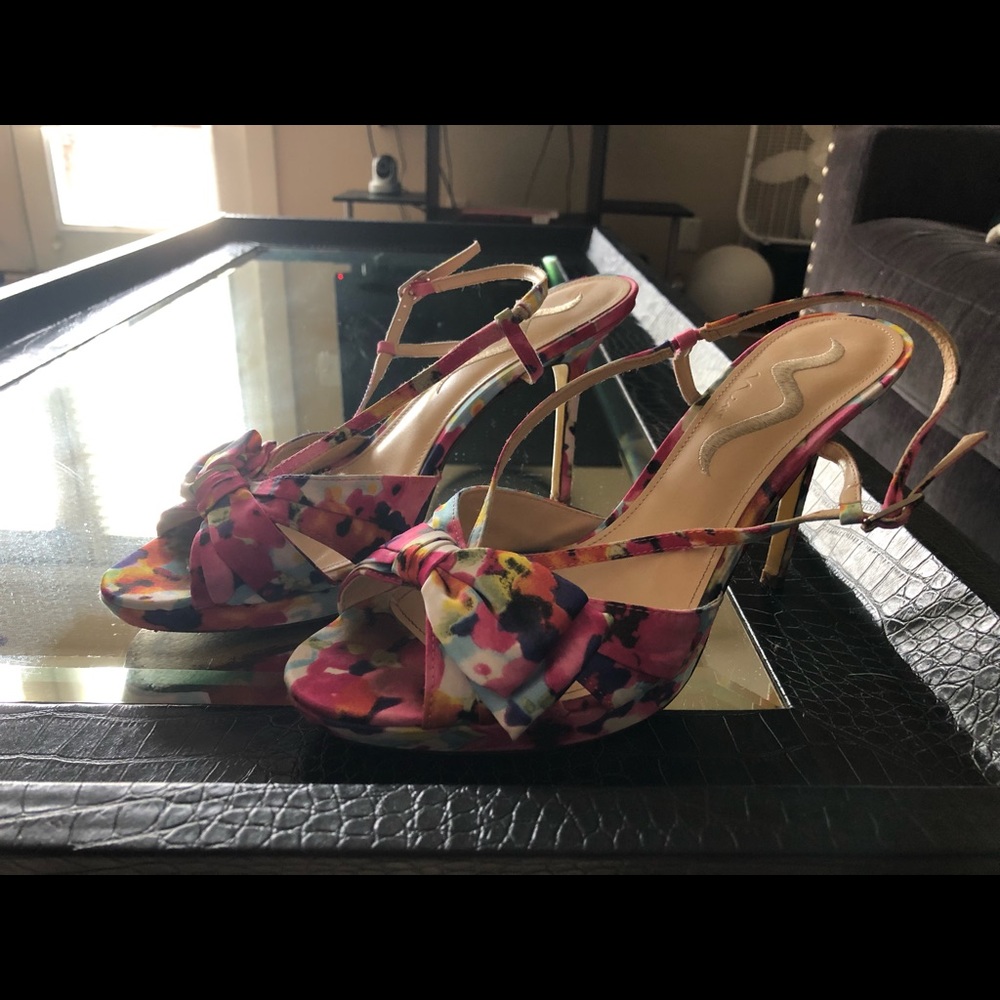 Dressy Floral Heeled Sandals